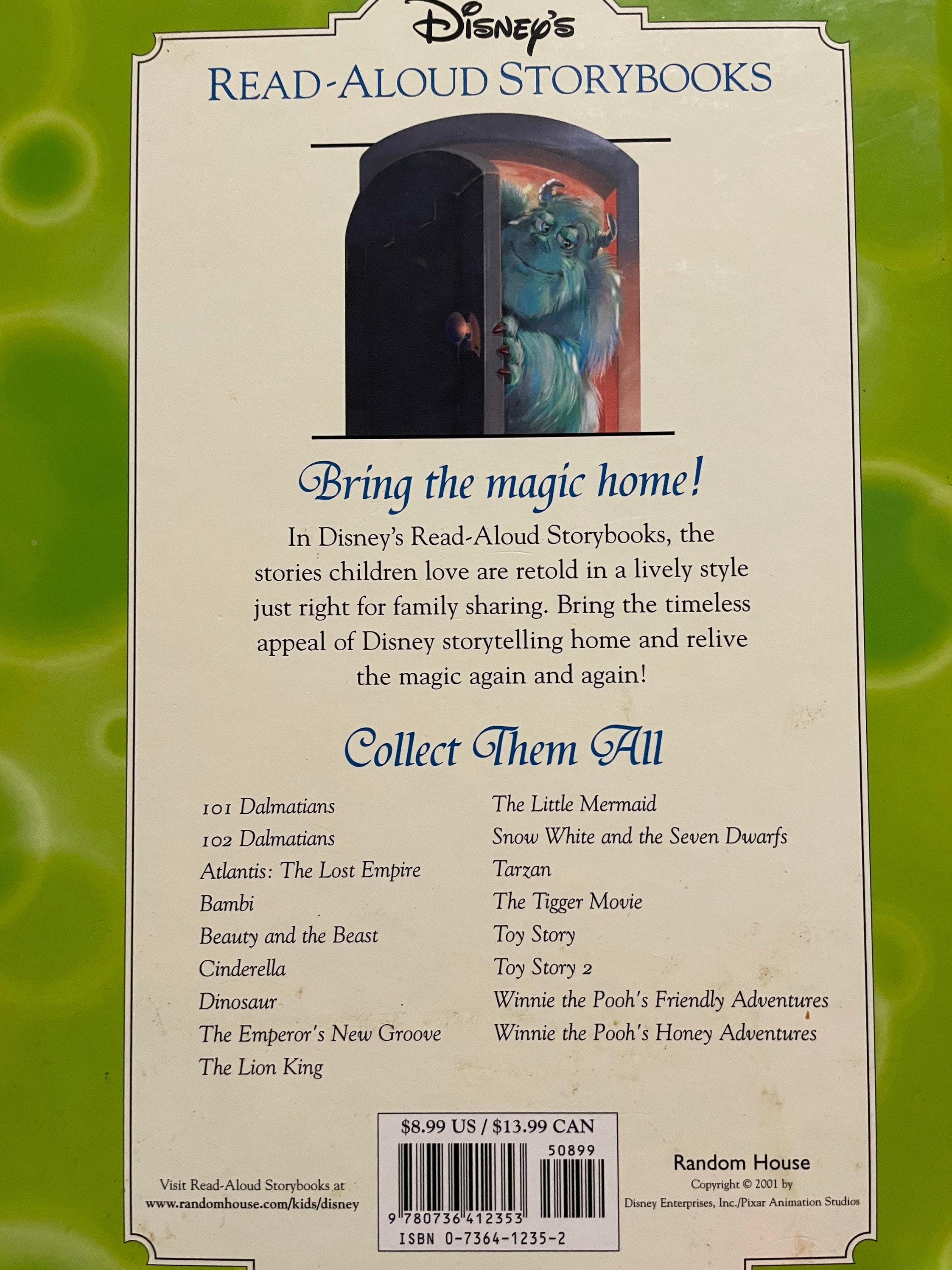 Disney Pixar Monsters,Inc Read Aloud Storybook/ Nostalgic