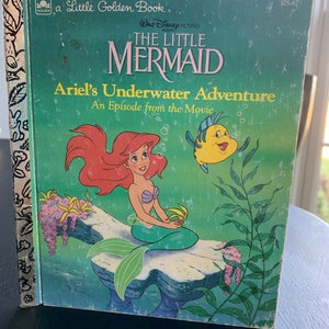 Walt Disney’s “The Little Mermaid: Ariel’s Underwater Adventure” a Little Golden Book/ Vintage 1989/ Children’s Book/ Nostalgic Gift