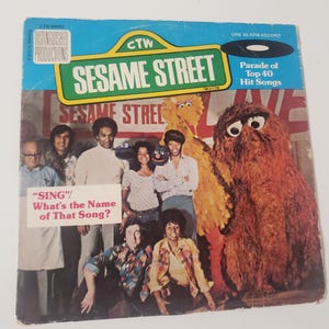 The Kids From Sesame Street Sing and What&#39;s the Name of that Song 45rpm Vinyl Record/Vintage 1976 Columbia Records 45 RPM/Nostalgic Gift