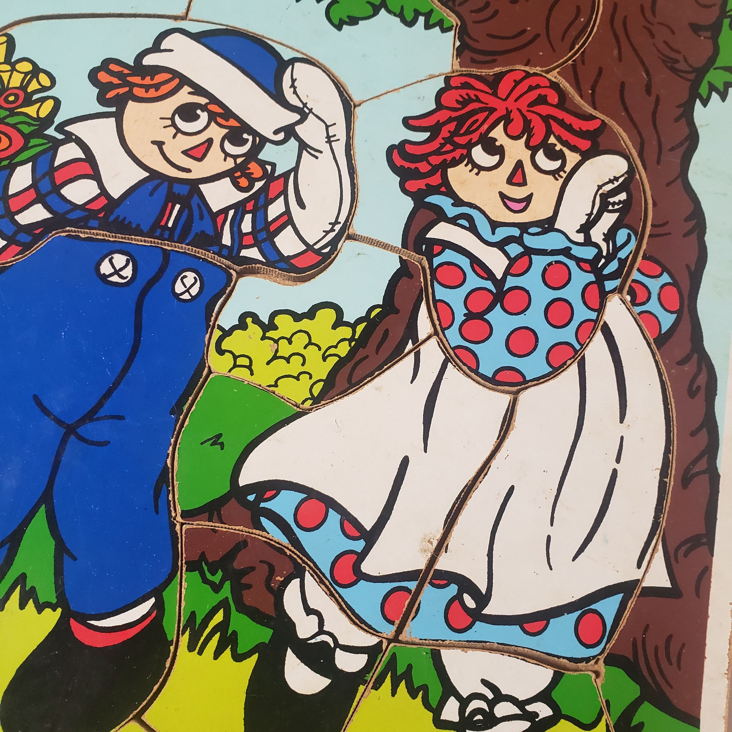 Raggedy Ann and Andy Playskool Frame Tray Puzzle /vintage 1987 Wooden ...