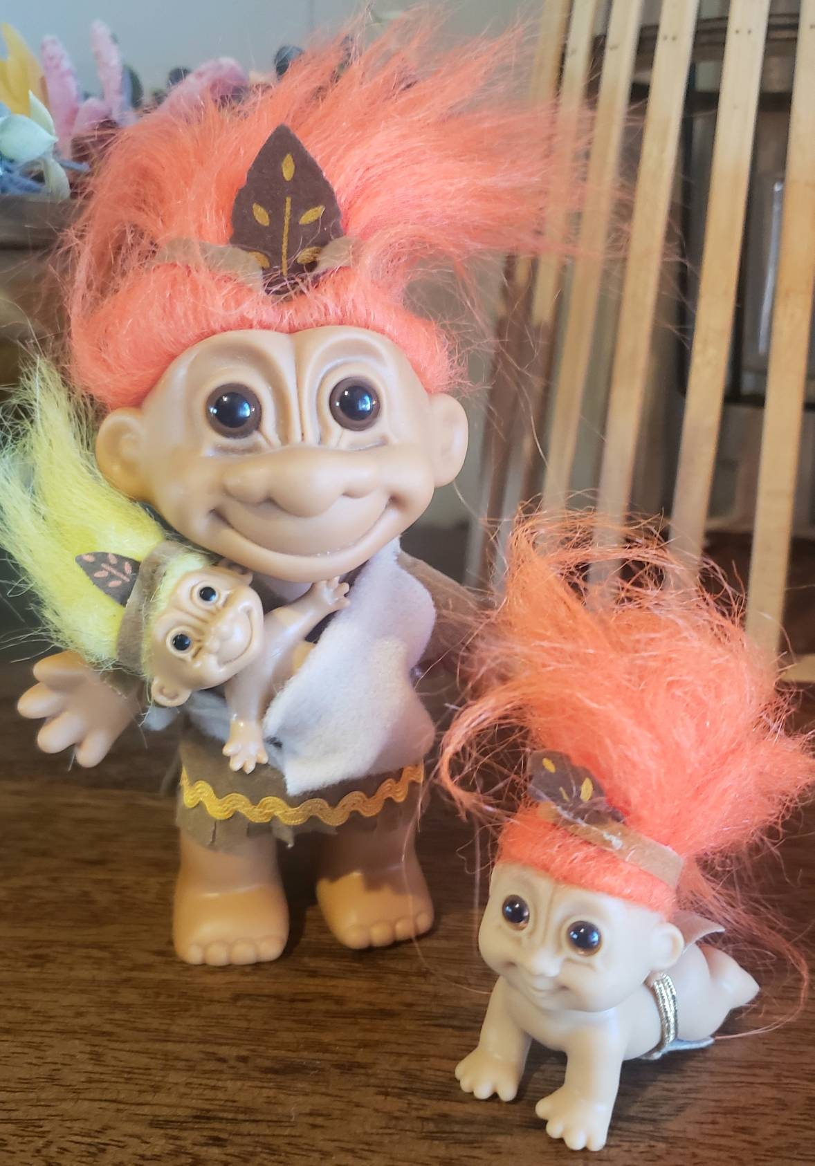 Troll Family Native American Indian Dolls/Vintage 1990s Russ -  Portugal