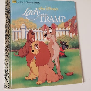 Walt Disney&#39;s Lady and the Tramp Little Golden Book/Vintage 1997 Childrens Book/Nursery/Baby Shower Decor/Nostalgic Gift/Classic Disney