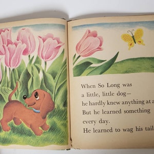 So Long by Helen and Alf Evers/Vintage 1962 Rand Mcnally Tip Top Elf Book/Dauschund Book/Nostalgic Gift/Nursery/Baby Shower Gift/Collectible image 6