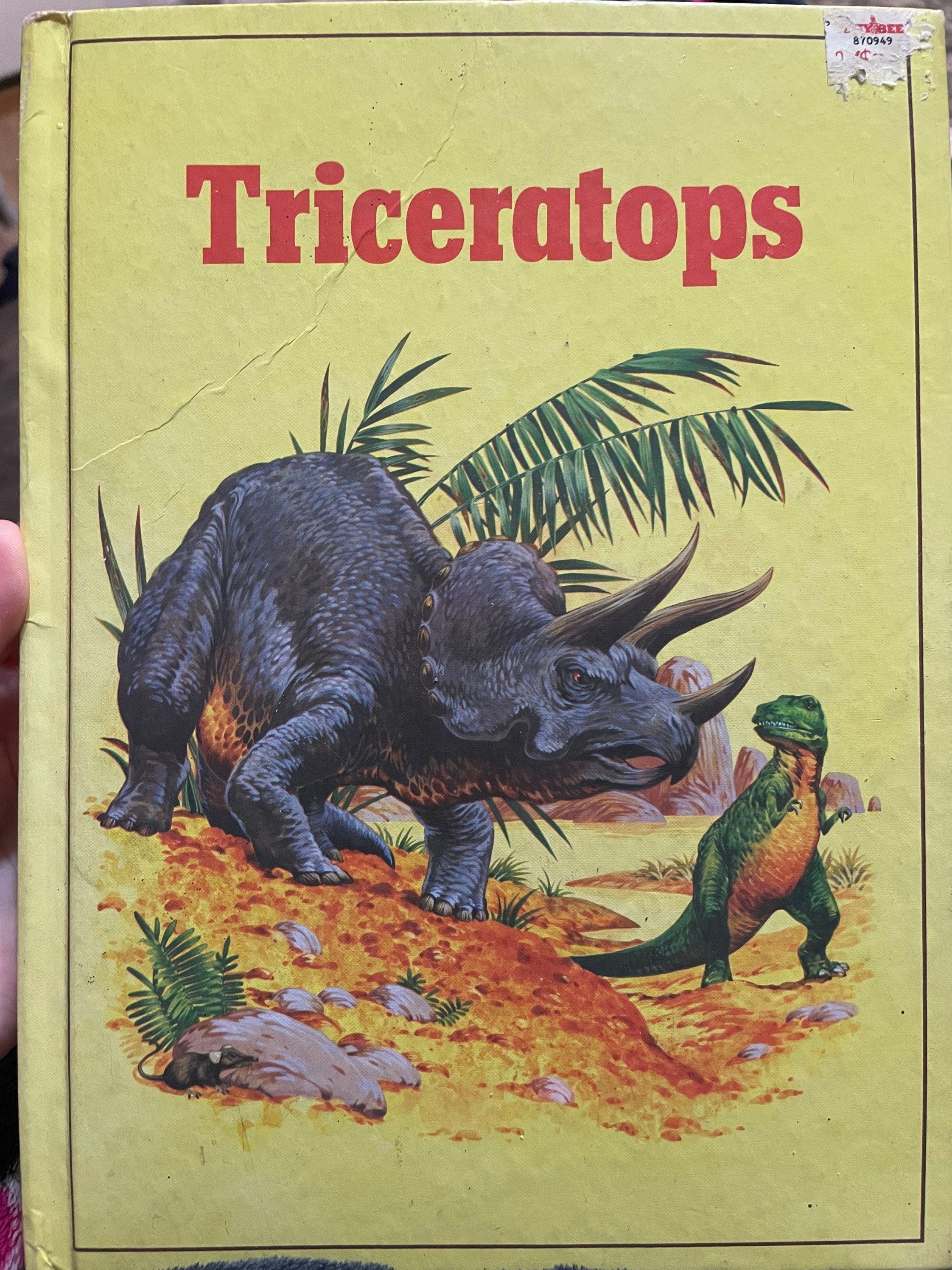 Triceratops by Angela Sheehan / Vintage 1981 / Children's Book