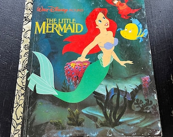 Walt Disney Pictures Presents The Little Mermaid/ Little Golden Book/ Vintage 1991/ Children’s Book/ Nostalgic Gift