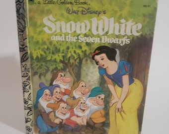 Snow White and the Seven Dwarfs/Vintage 1995 Little Golden Book/Collectible/Baby Shower/Nursery Decor/Disney Princess/Junk Journal Supply