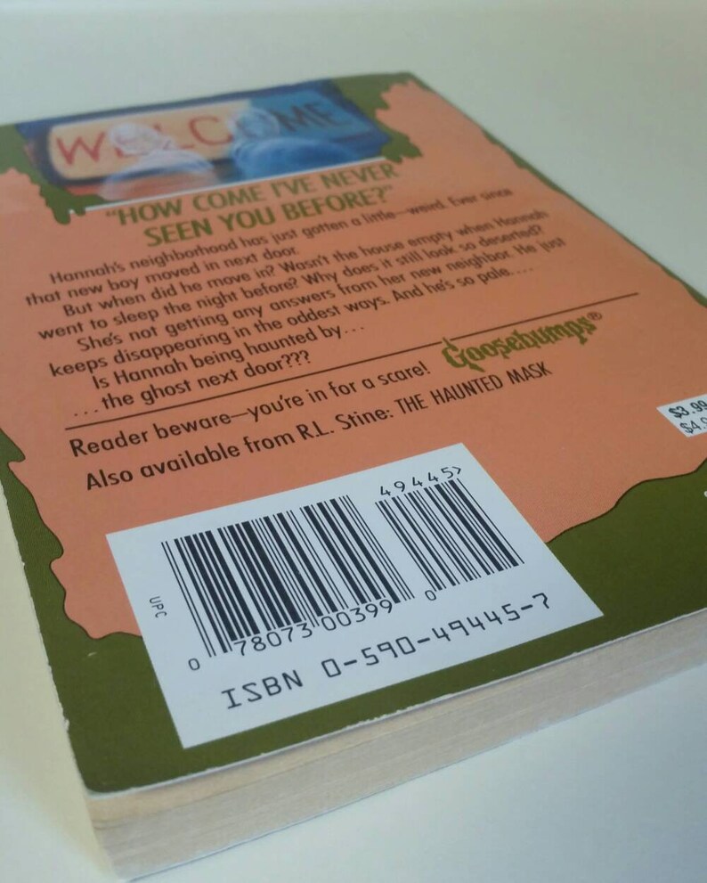 Goosebumps Book 10 The Ghost Next Door By R L Stine 1993 Scholastic Paperback Halloween Decor Homeschooling Collectible Nostalgic Gift