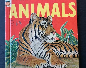 Wild Animals Rand McNally Elf Book/ Vintage 1951/ Children’s Book/ Nostalgic Gift