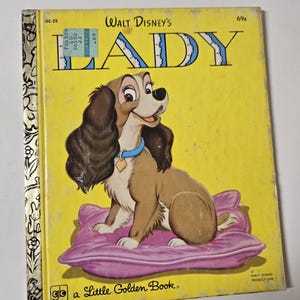 Walt Disney’s Lady/ Vintage 1980 Little Golden Book/Children’s Book/Nostalgic Gift/Baby Shower Gift/Lady and the Tramp