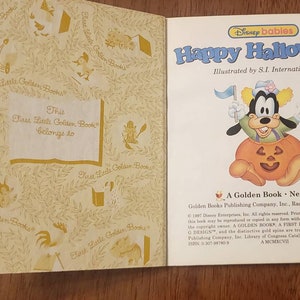 Disney Babies Happy Halloween/Vintage 1997 First Little Golden Book/Halloween Gift/Disney Babies/Mickey/Minnie/Daisy/Donald/Nostalgic Gift image 3