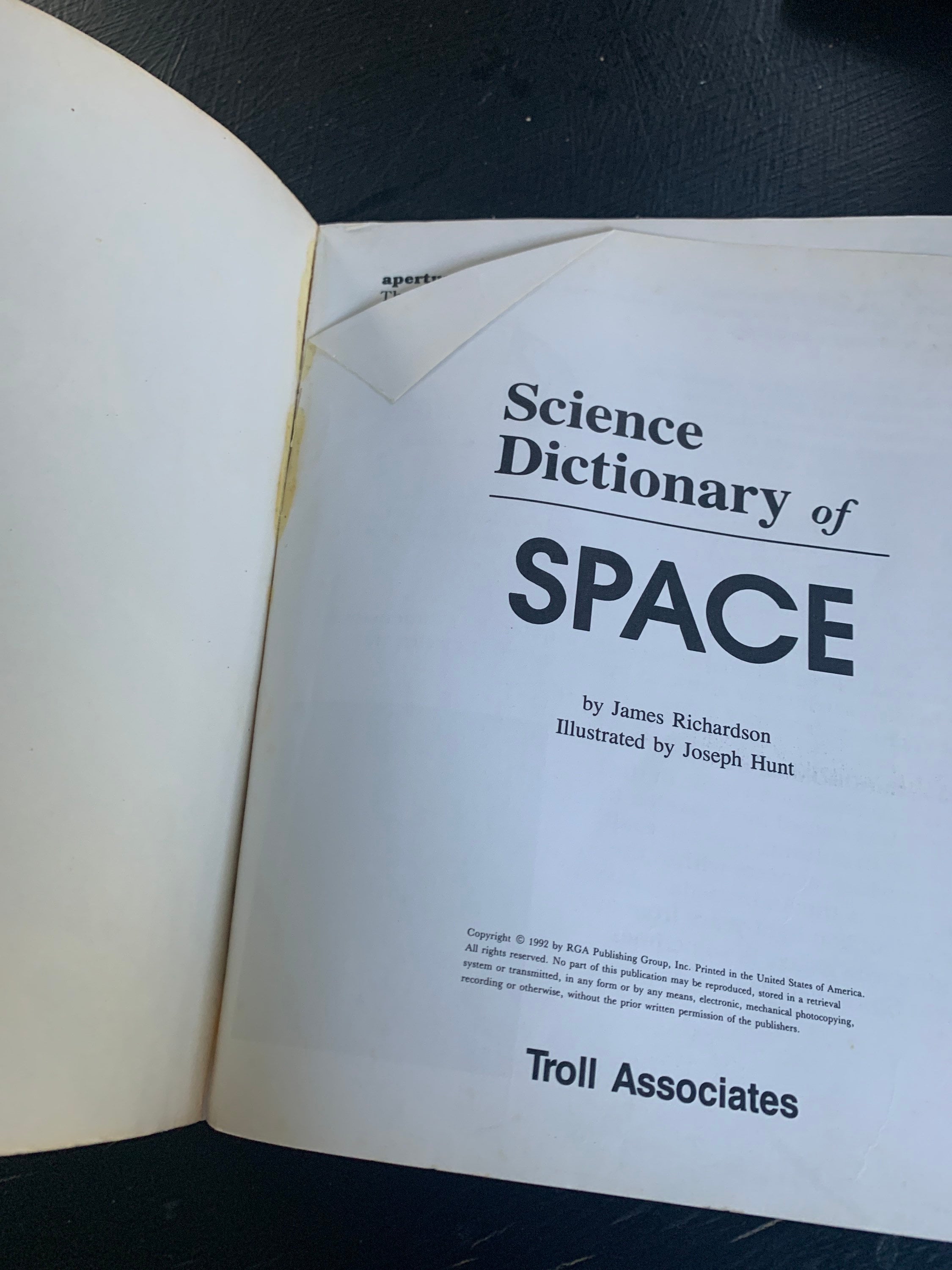 Science Dictionary of Space by James Richardson/ Troll Associates