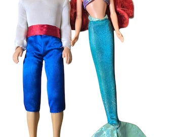 The Little Mermaid Prince Eric and Ariel Dolls/Vintage 1990s Mattel Disney's The Little Mermaid/Nostalgic Gift/Disney Prince/Collectible Toy