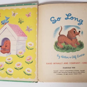 So Long by Helen and Alf Evers/Vintage 1962 Rand Mcnally Tip Top Elf Book/Dauschund Book/Nostalgic Gift/Nursery/Baby Shower Gift/Collectible image 3