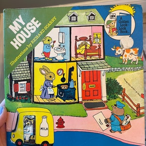 My House de Richard Scarry Golden Look-Look Book/ Regalo nostálgico/ Vintage 1973/ Libro infantil
