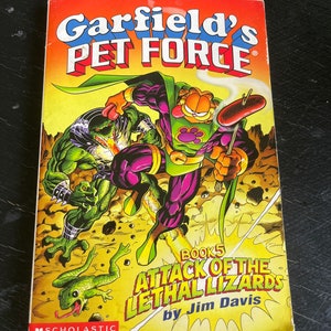 Garfield’s Pet Force Book 5: Attack of the Lethal Lizards by Jim Davis/ Paperback/ Vintage 1999/ Children’s Book/ Nostalgic Gift