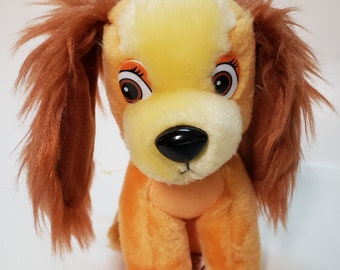 Walt Disney's "Lady" Plush Toy/Lady and the Tramp Character/Vintage 1980s/Nursery/Baby Shower Decor/Cocker Spaniel Plush/Photo Prop