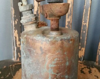 Industrial Brass Torch/Clayton and Lambert/Great Patina/Display Piece/Industrial/Steam Punk/Upcyle Lamp Project/Vintage 1930s/Halloween Prop