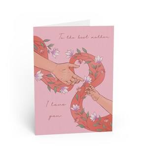 Cadeau moeder en kind – handillustratie – sentimentele kaart – cadeau voor moeder of verzorger – liefde en verbinding – verjaardag of bedankje