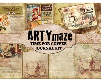TIME For COFFEE Full Size Journal Kit INSTANT Download