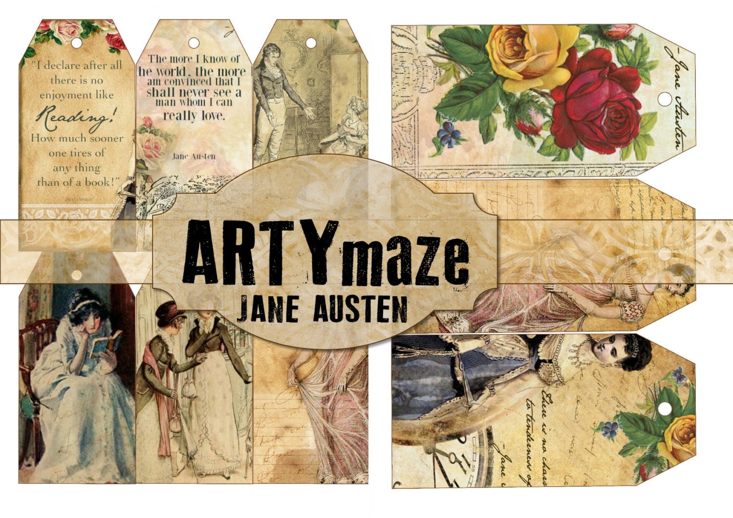 JANE AUSTEN Digital JOURNAL Kit instant Download - Etsy