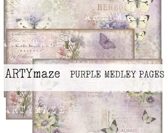 PURPLE MEDLEY  Printable Journal pages.