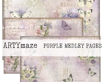 PURPLE MEDLEY Printable Journal Seiten.