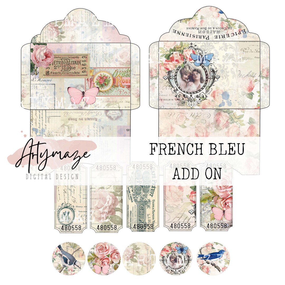 FRENCH BLEU ADD on , Junk Journal, French,blue , Vintage Journal ...