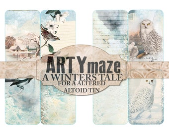 Printable kit for An ALTERED ALTOID TIN A winters tale