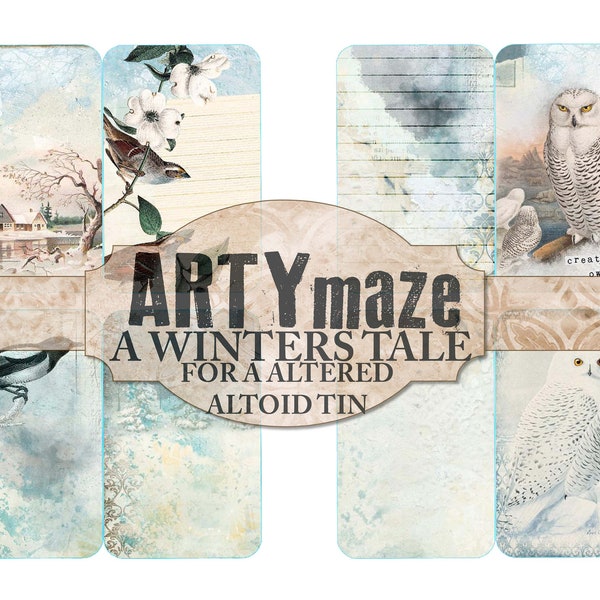 Printable kit for An ALTERED ALTOID TIN A winters tale