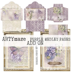 PURPLE MEDLEY  Journal ADD on   Instant download Artymaze