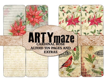 Printable kit for An ALTERED ALTOID TIN Cardinal Rose