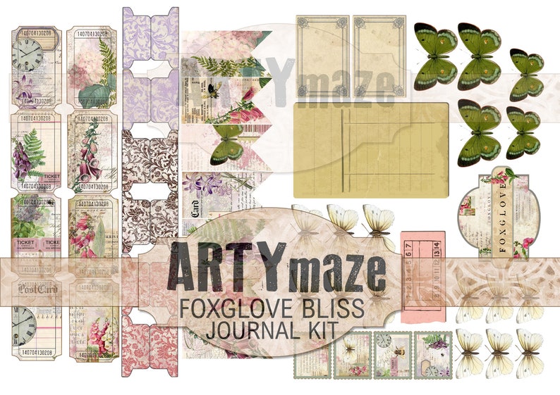 FOXGLOVE BLISS Journal Kit INSTANT Download Artymaze Bild 8