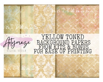 KIT BACKGROUNDS ( Yellow)+ BONUS Please read description