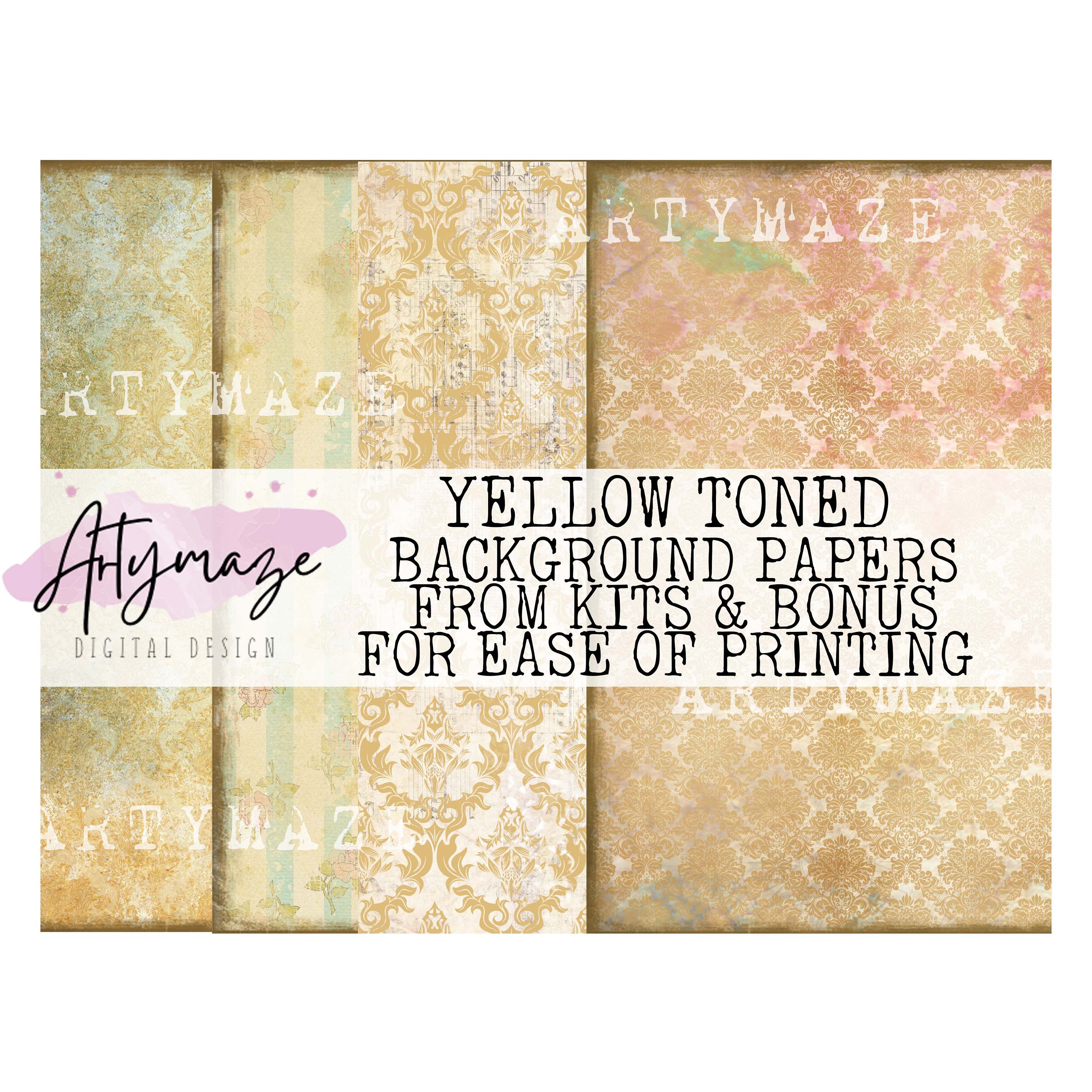 KIT BACKGROUNDS ( Yellow)+ BONUS Please read description