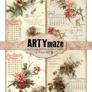 KALENDERJOURNALING kaarten/tags SET 3 september - december