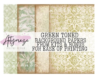 KIT BACKGROUNDS ( Greens)+ BONUS Please read description