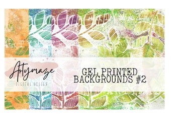 GEL PRINTS #2 MIXED Media Backgrounds, junk journal,digital downloads, printable mixed media, collage sheets, scrapbook, cardmaking.