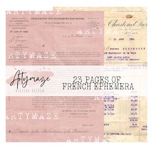 FRENCH EPHEMERA #2 From my own Collection.  french printable, french invoice, french letters,