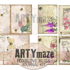 FOXGLOVE BLISS Journal Kit INSTANT Download Artymaze Bild 7