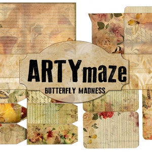 BUTTERFLY Madness Printable Hybrid Journal ADD ons INSTANT download image 1