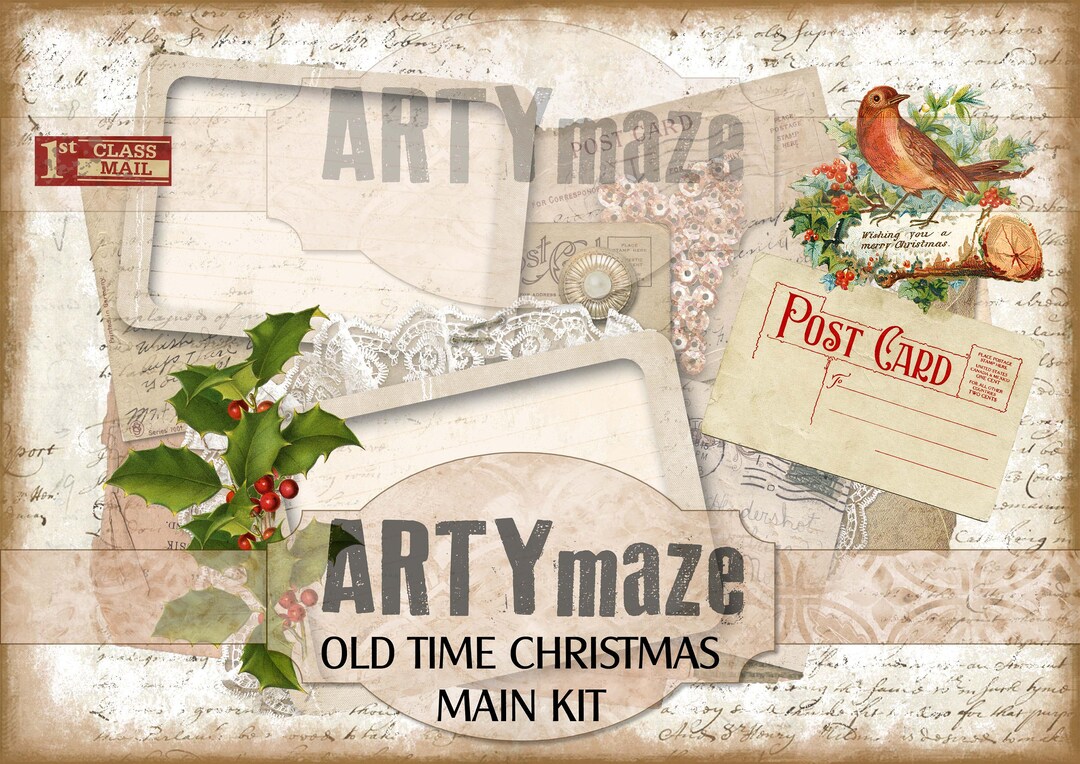 artymaze-old-time-christmas-printable-journal-kit-a4-instant-download-etsy