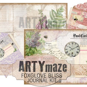FOXGLOVE BLISS Journal Kit INSTANT Download Artymaze Bild 3