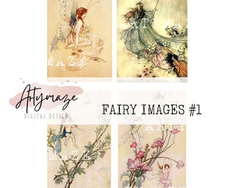 FAIRY IMAGES, junk journal, woodland whispers, printable fairy journal, digital download