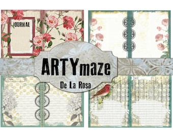 SALE***De La Rosa - PRINTABLE journal kit - 5.5" x 7"