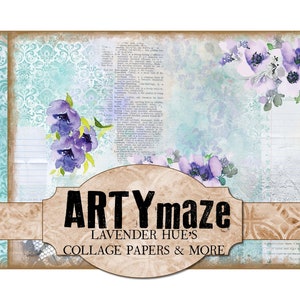 LAVENDER HUE&#39;S ジャーナルペーパー、A4サイズ、追加機能付き、Artymaze ですぐにダウンロード