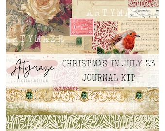 CHRISTMAS IN JULY (23), junk journal, christmas papers, paper craft, journal, printable, scrapbooking