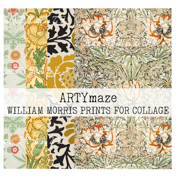 WILLIAM MORRIS COLLAGE Sheets  & Bonus Pages