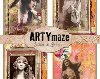 BOHEMIAN STYLE JOURNALING cards & Images