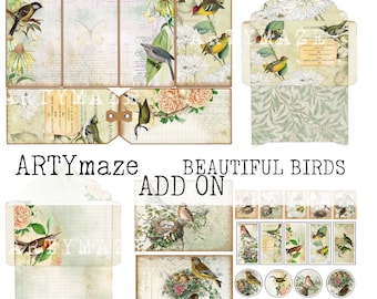 BEAUTIFUL BIRDS  Journal ADD on   Instant download Artymaze