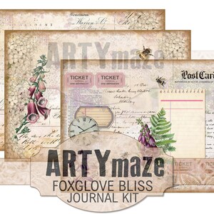 FOXGLOVE BLISS Journal Kit INSTANT Download Artymaze Bild 2